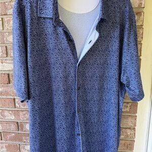 Johnston & Murphy White and Blue Performance Shirt